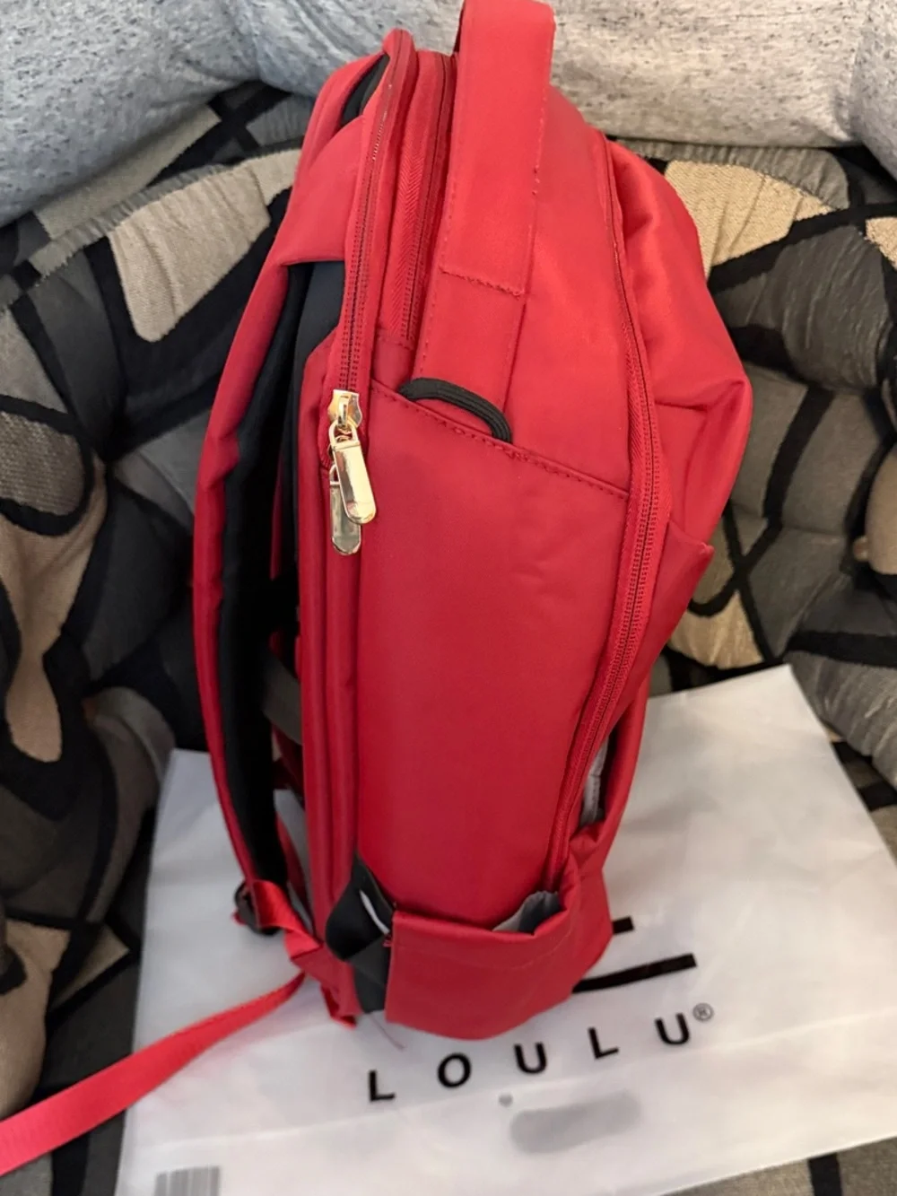 LOULU-Burgundy Red-Large Laptop Backpack
